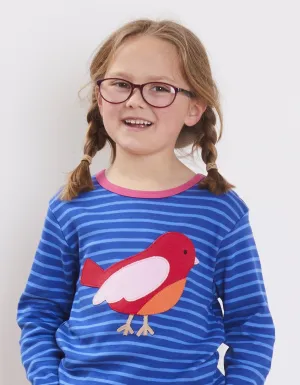 Organic Red Bird Applique T-Shirt