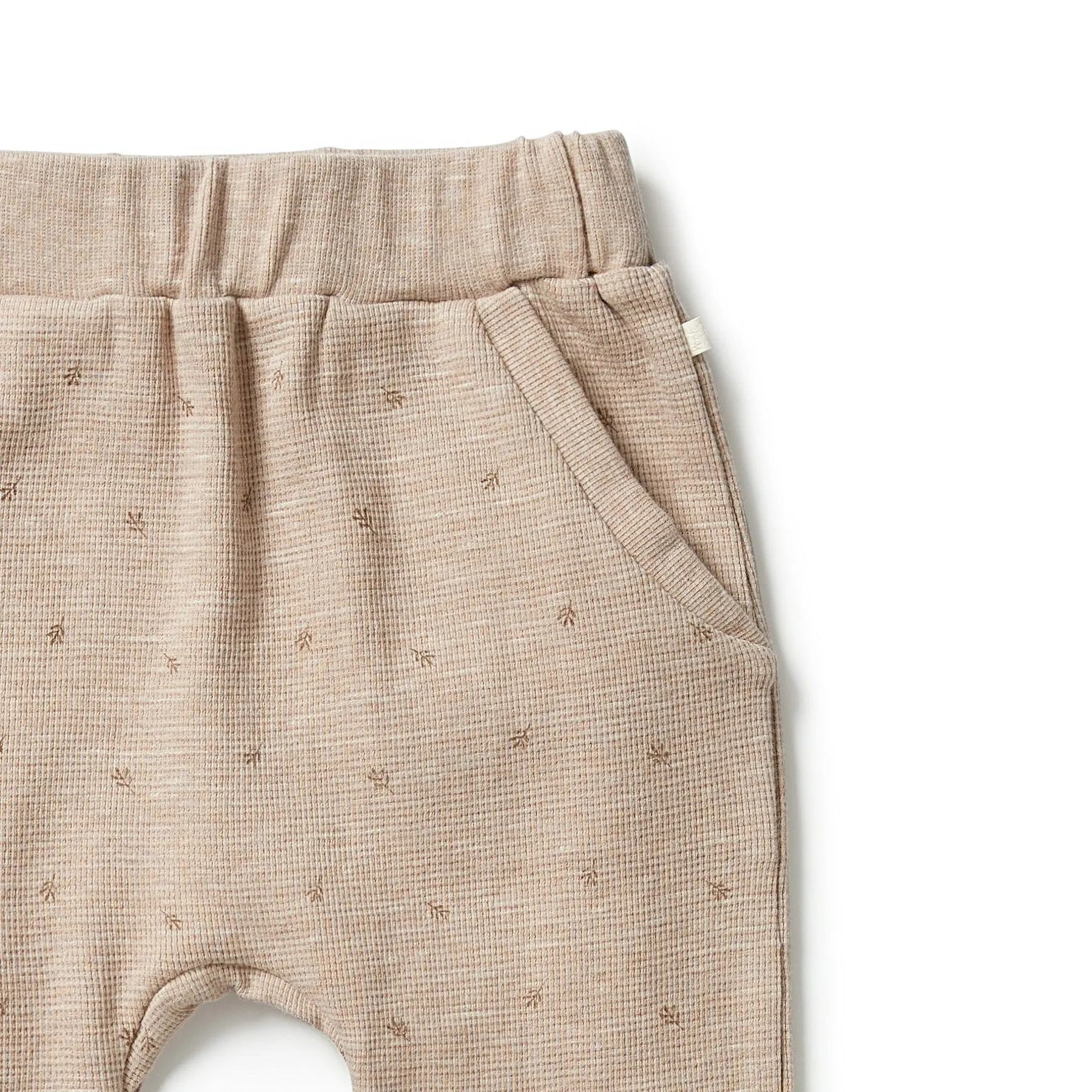 Organic Waffle Slouch Toddler Pant - Leaf Print