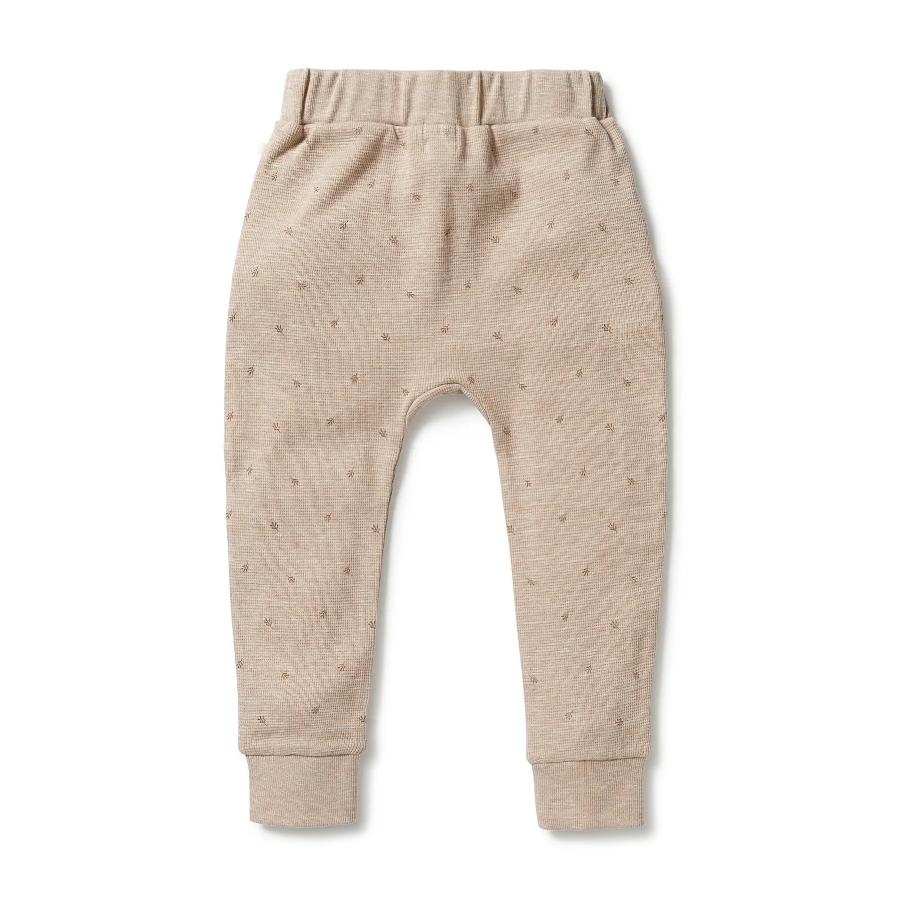 Organic Waffle Slouch Toddler Pant - Leaf Print