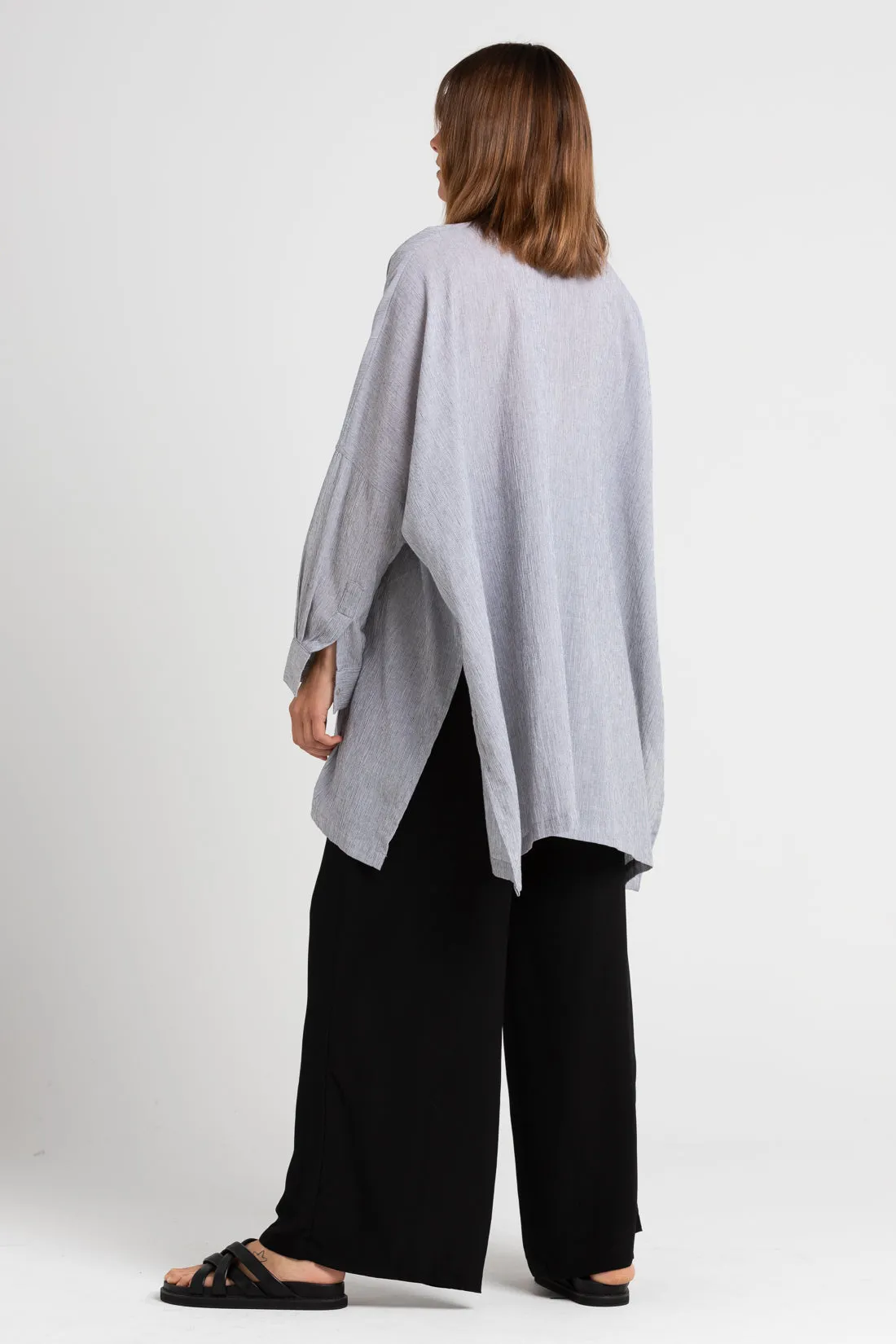 Oscar Oversized Cotton Shirt Pinstripe