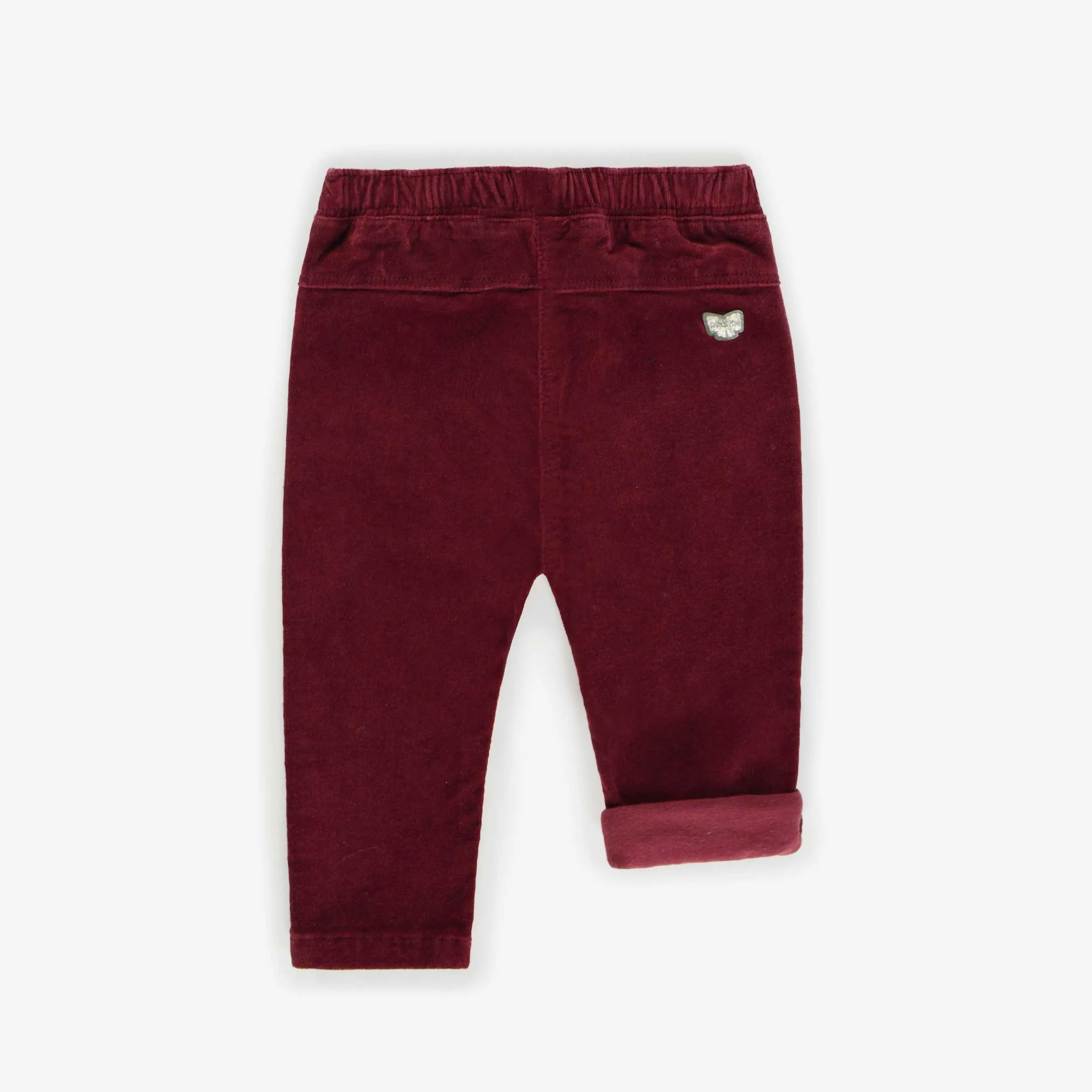 Pantalon bourgogne coupe ample en velours côtelé, bébé  || Burgundy loose fit pants in corduroy, baby