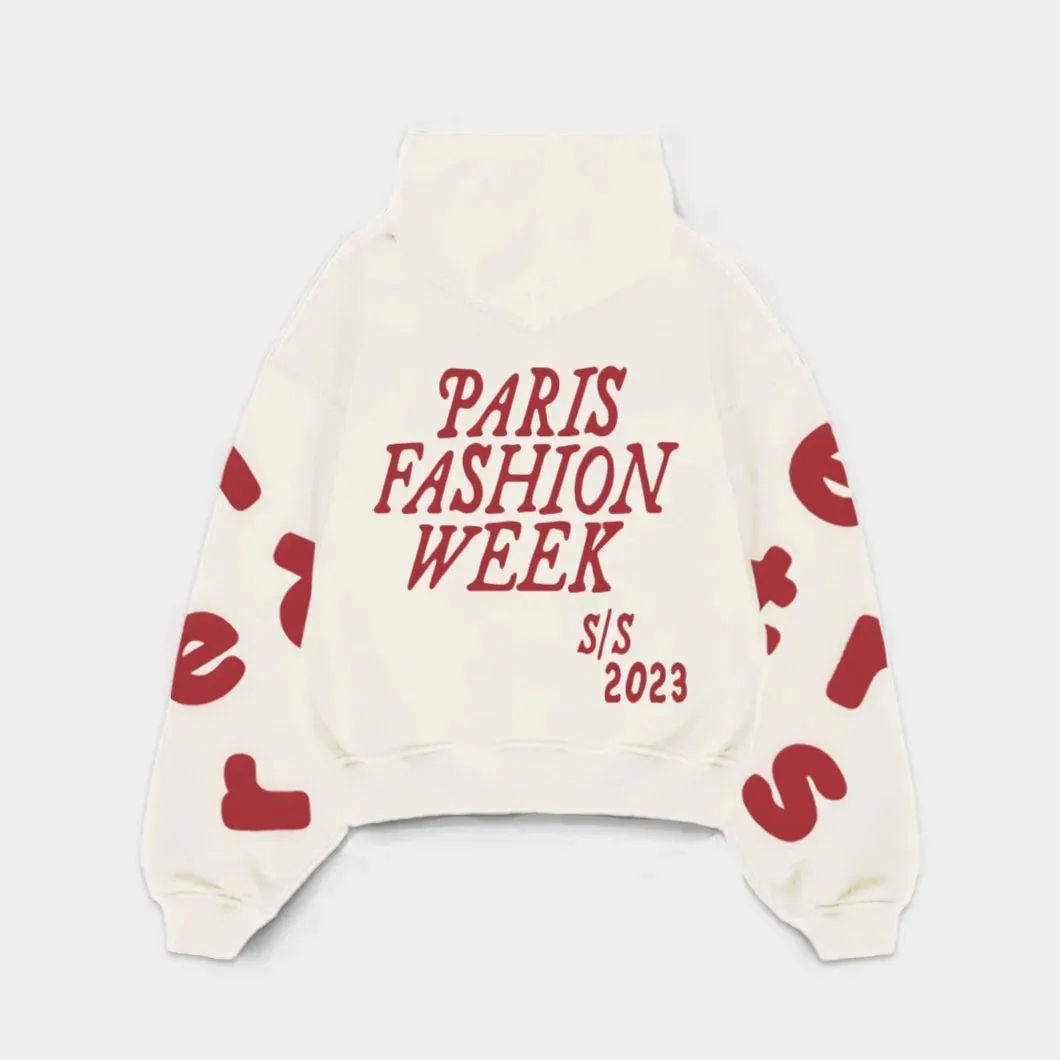 Paris Fashion Week Scattered Hoodie - Bone