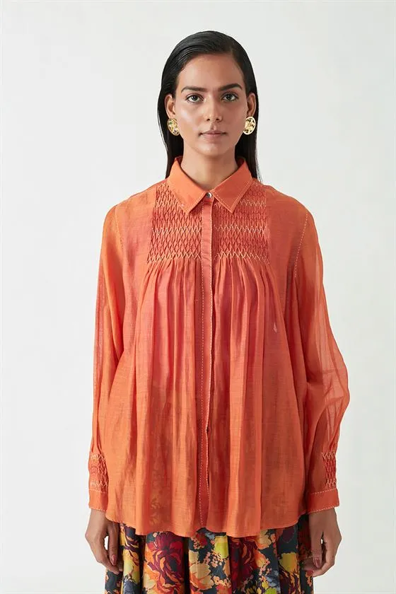 Payal Pratap   -   View with A Room  Gamal Smocking Shirt (2 Pcs)