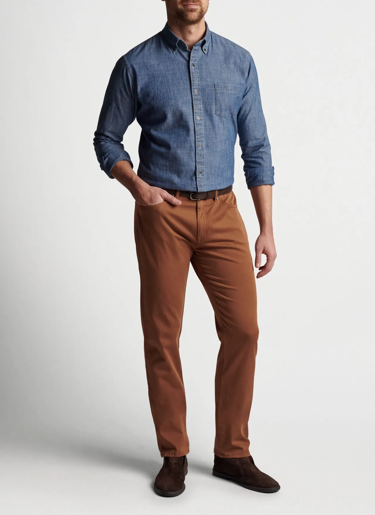 PETER MILLAR ULTIMATE SATEEN FIVE POCKET PANT - HAZELWOOD
