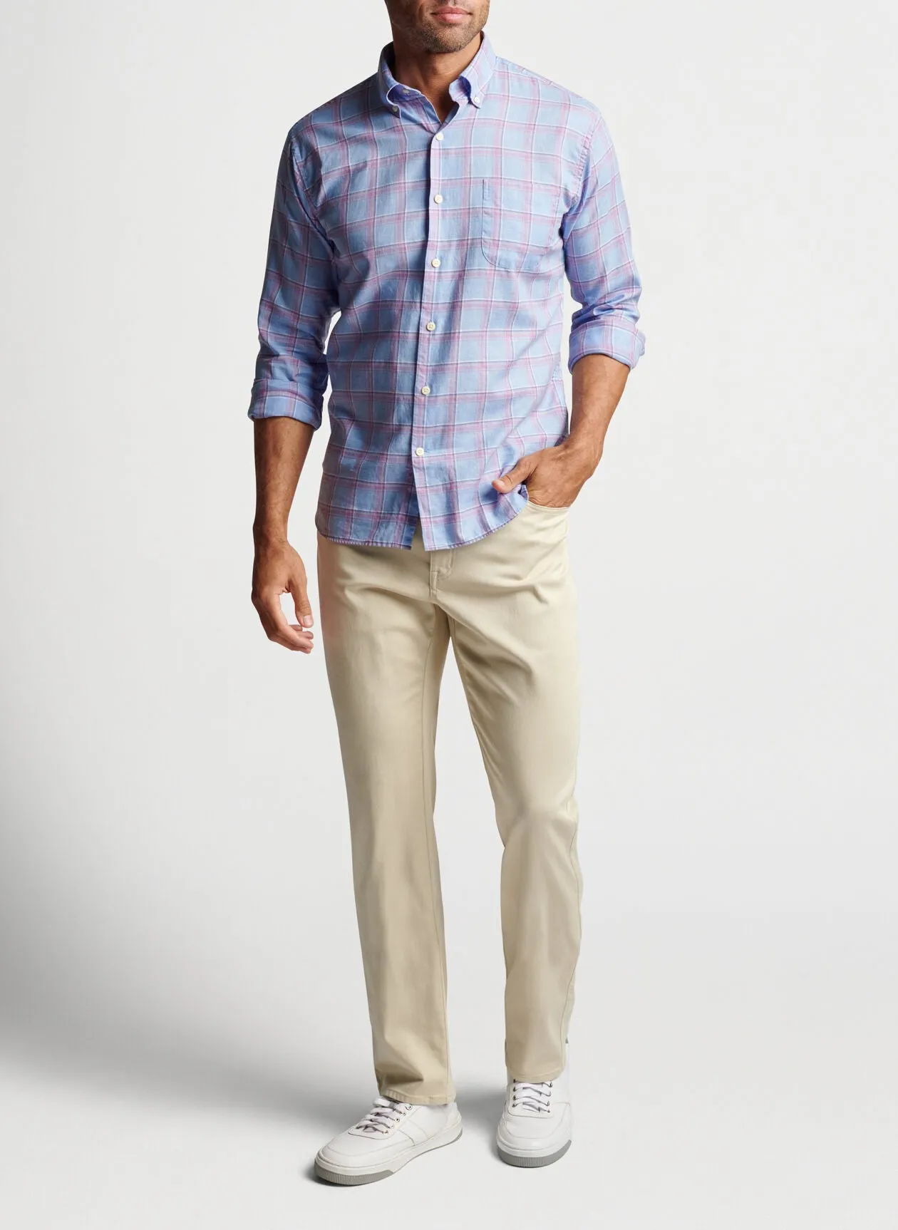 PETER MILLAR ULTIMATE SATEEN FIVE POCKET PANT - SAND