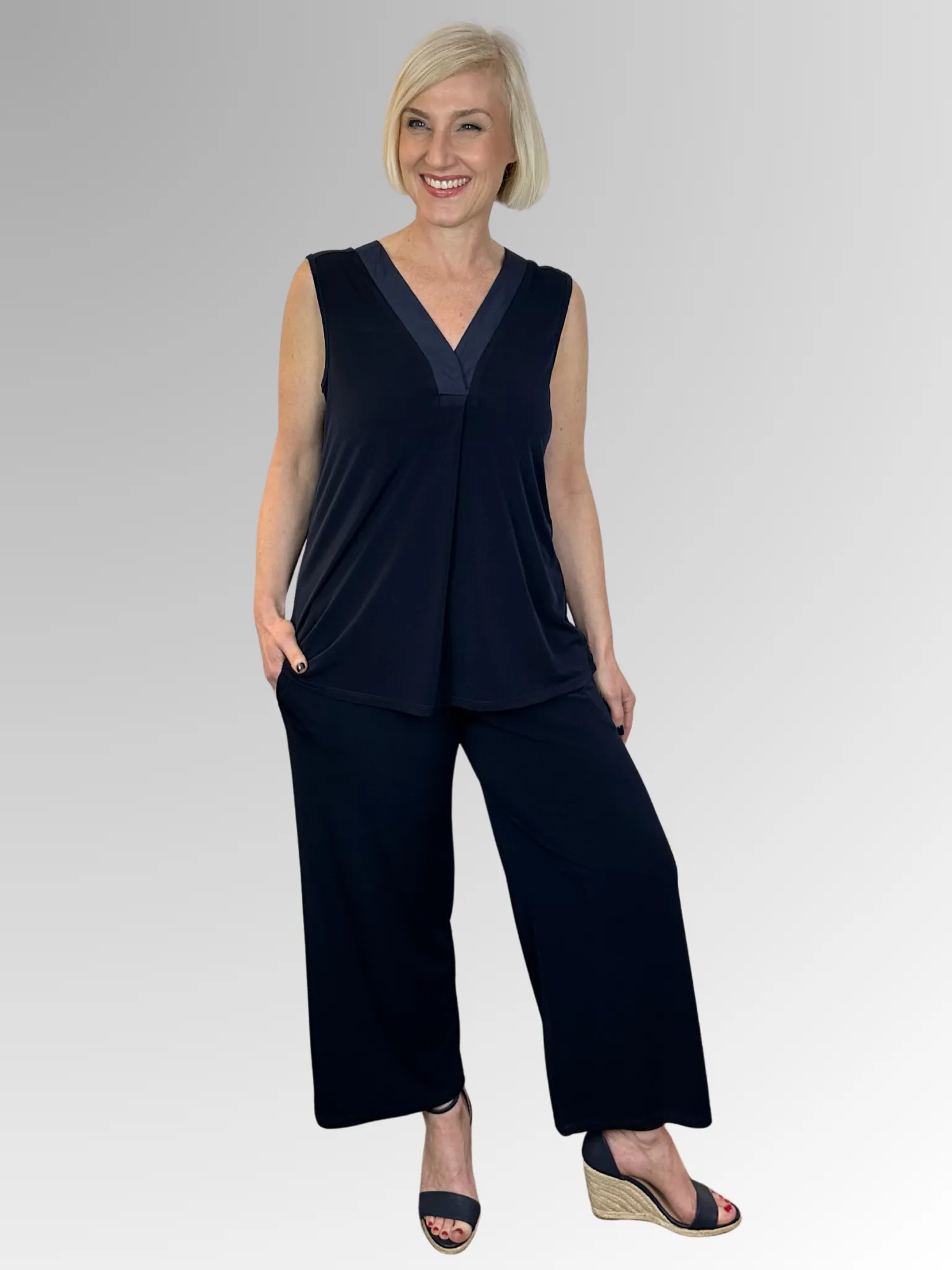 Philosophy ~ Navy Jersey Culotte (72413)