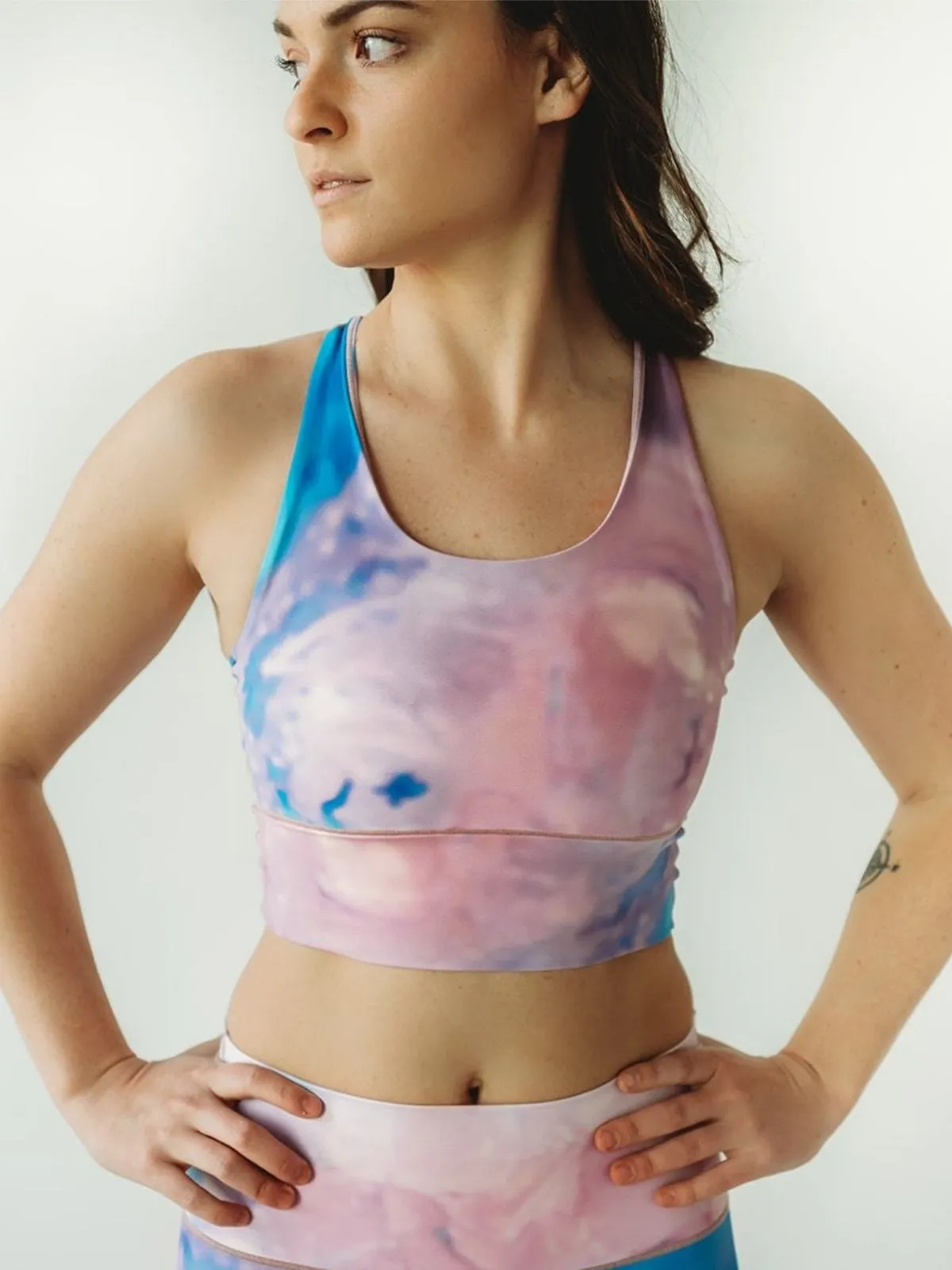 Pink Tie Dye Longline Sports Bra *FINAL SALE*