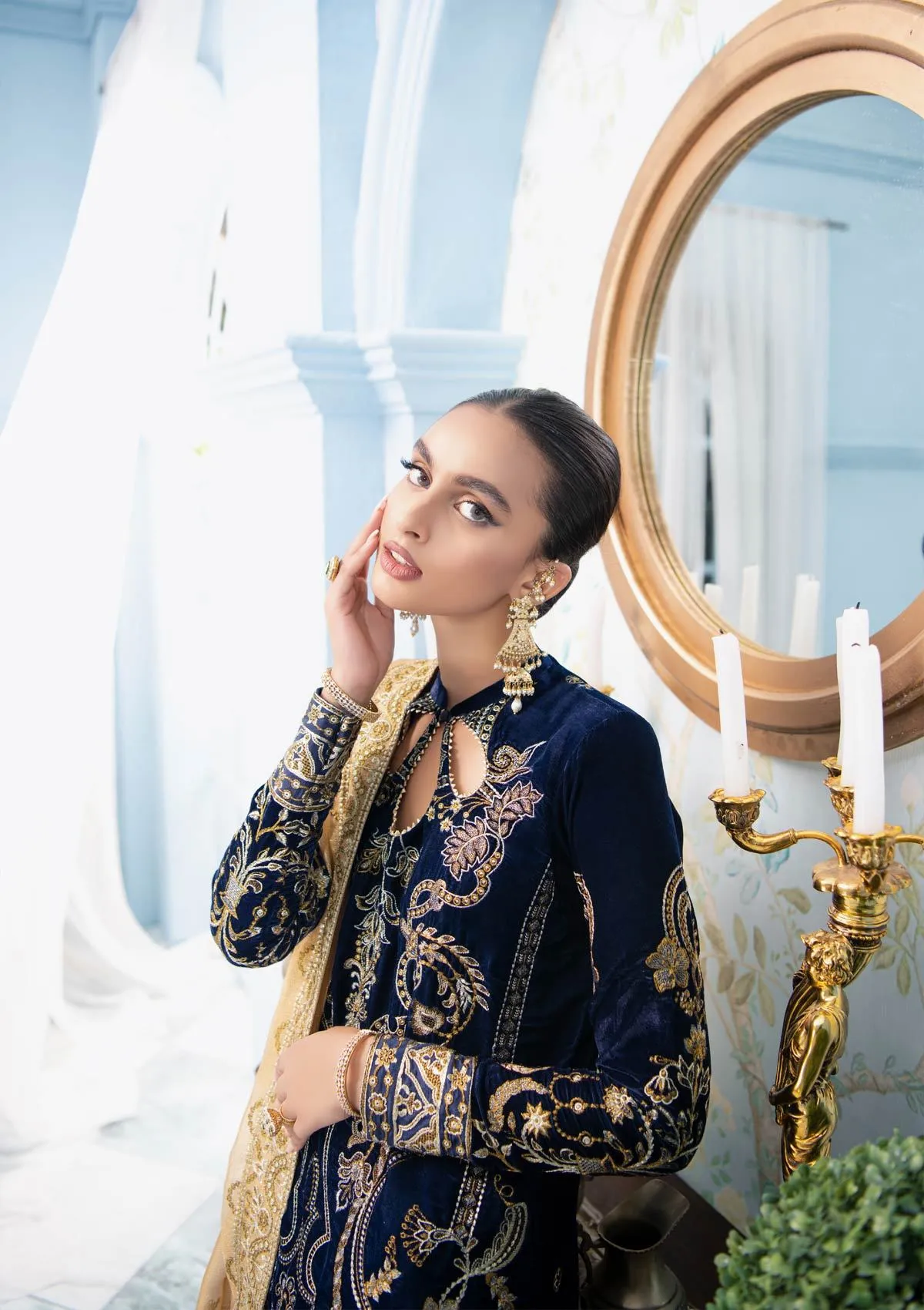 Premium Velvet Salwar Kameez in Royal Blue Shade #PF267
