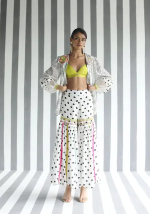 Raji Ramniq I Love To Dot I Cotton Silk Ensemble I Black White Green 118