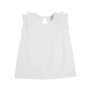 Ruehling Ruffle Top (Linen) - Worth Avenue White