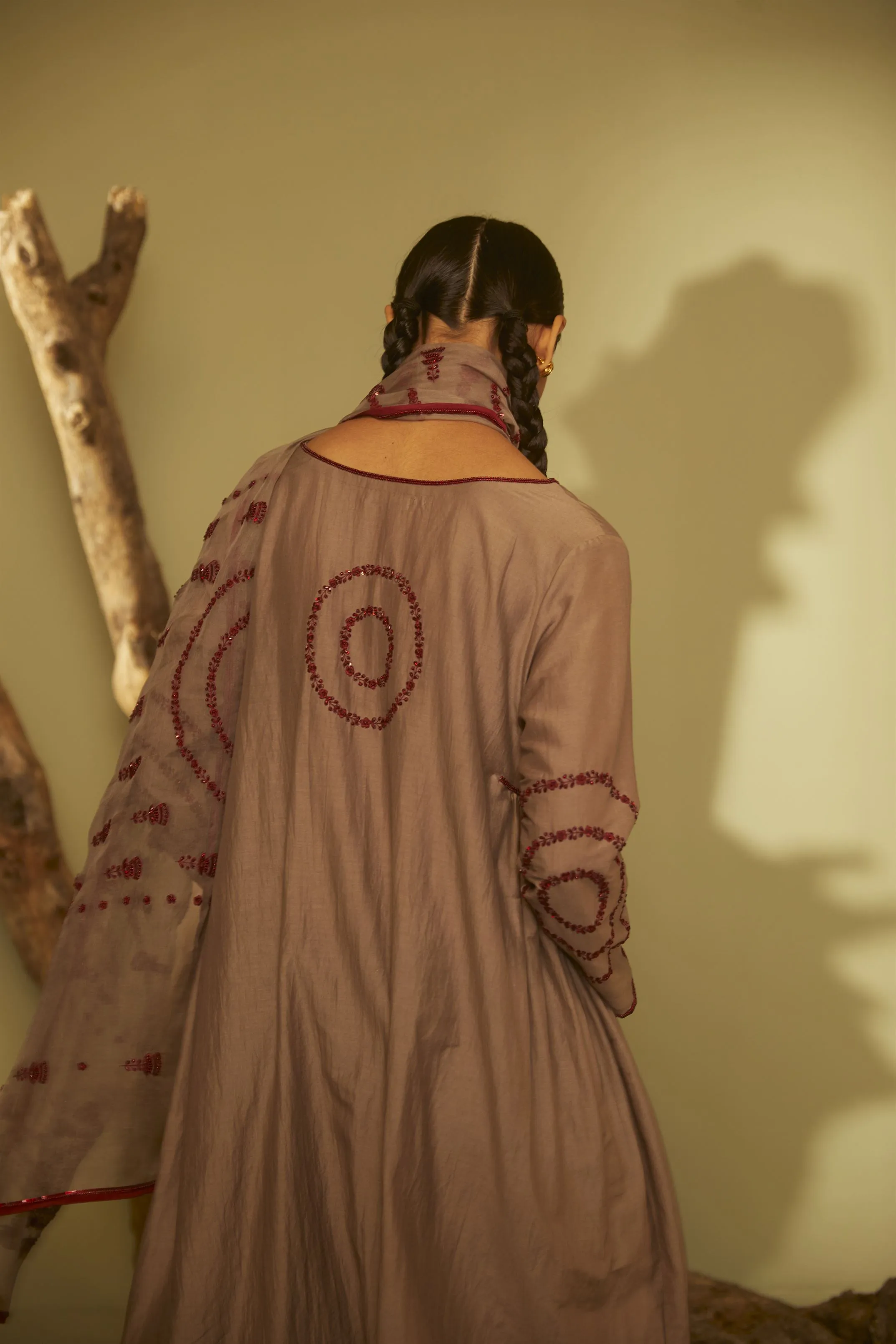 Sarang Kaur Lawrence Park Grey Jhoomar Kurta Set Cotton silk Jhoomar SK01202