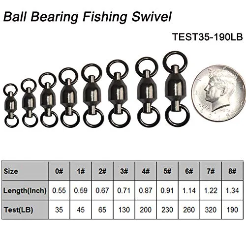 Shaddock Fishing 25 Pack 100% Copper 35lb-390lb High Strength Fishing Ball Bearing Swivels Fish Swivel Connectors with Strong Solid Welded Rings (Size 2 (65lb) 25 Pack)