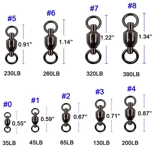 Shaddock Fishing 25 Pack 100% Copper 35lb-390lb High Strength Fishing Ball Bearing Swivels Fish Swivel Connectors with Strong Solid Welded Rings (Size 2 (65lb) 25 Pack)