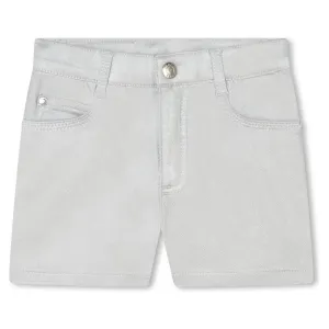 Silver Denim Shorts