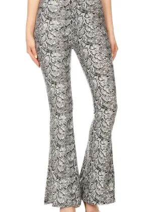 Snakeskin Bell Bottom Pants Snake Flare Pants