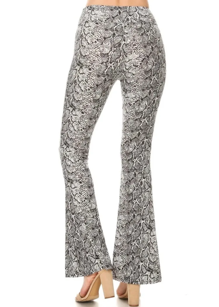 Snakeskin Bell Bottom Pants Snake Flare Pants