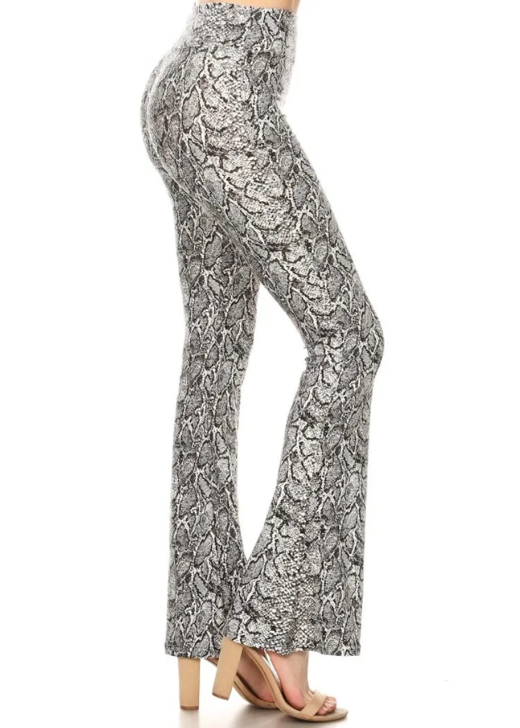 Snakeskin Bell Bottom Pants Snake Flare Pants