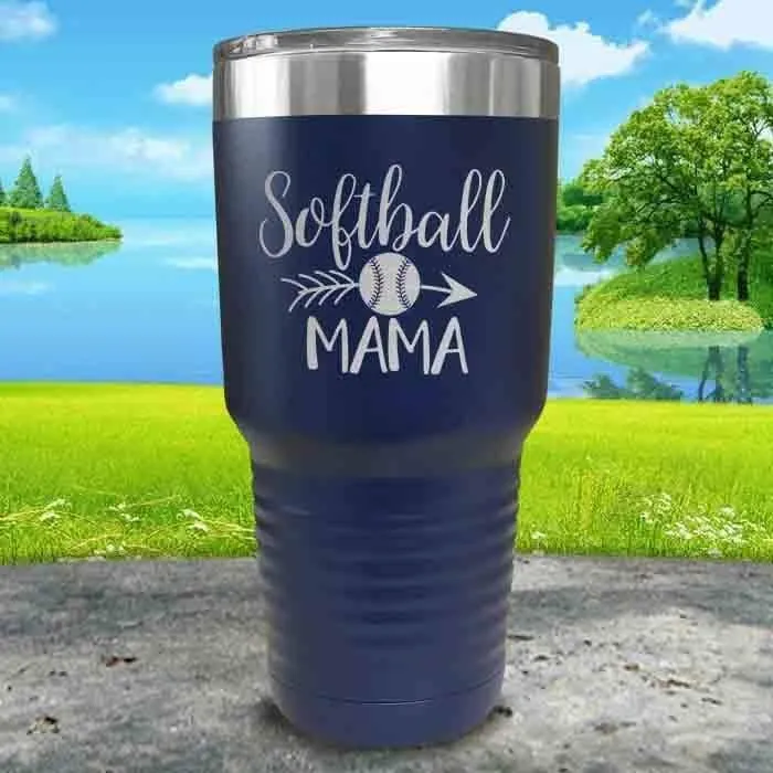 Softball Mama Engraved Tumbler