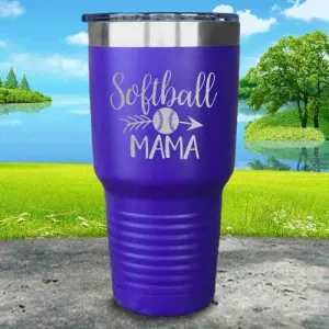 Softball Mama Engraved Tumbler