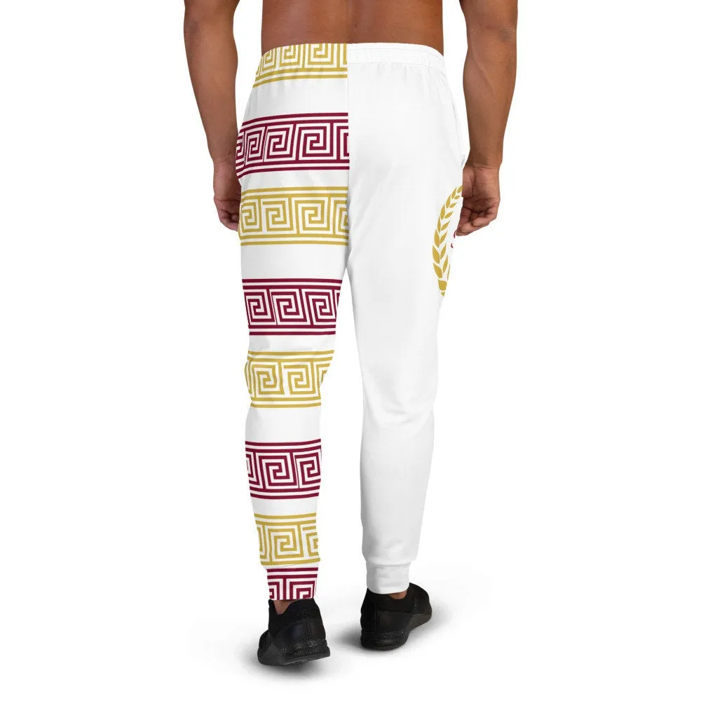 STFU Greek Joggers - Burgundy & Gold on White
