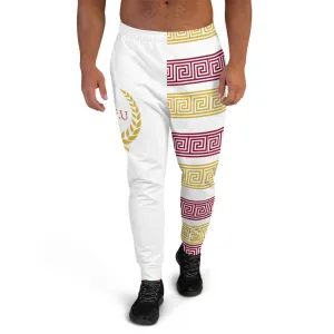 STFU Greek Joggers - Burgundy & Gold on White