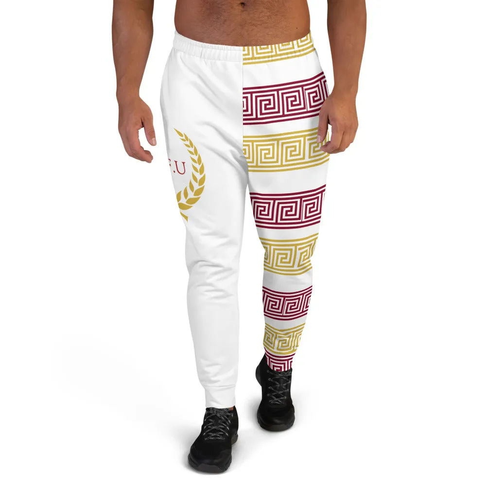 STFU Greek Joggers - Burgundy & Gold on White