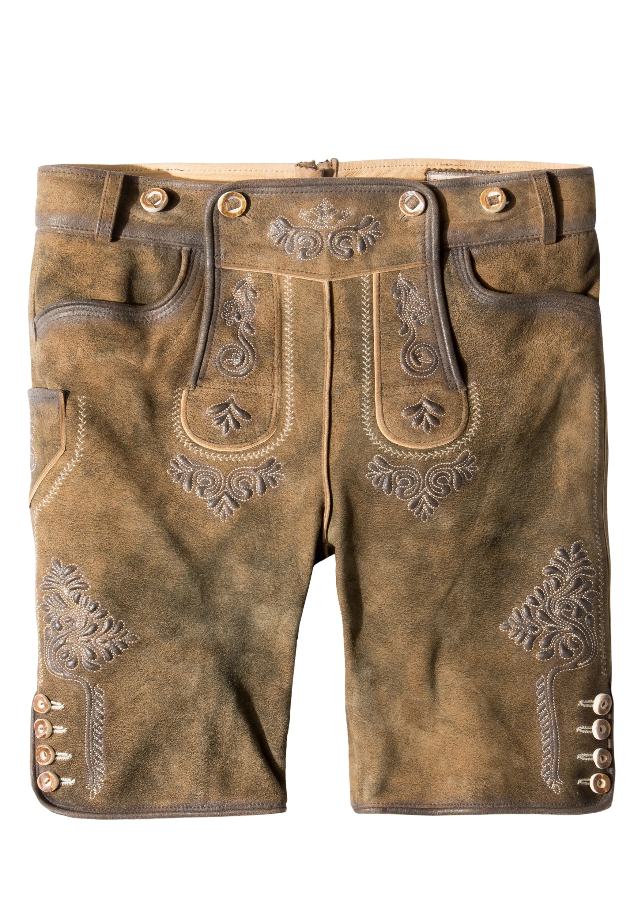 Stockerpoint Men's Lederhosen "Beppo4" Wildbock H-Straps Havana (46,48,50,54,56)