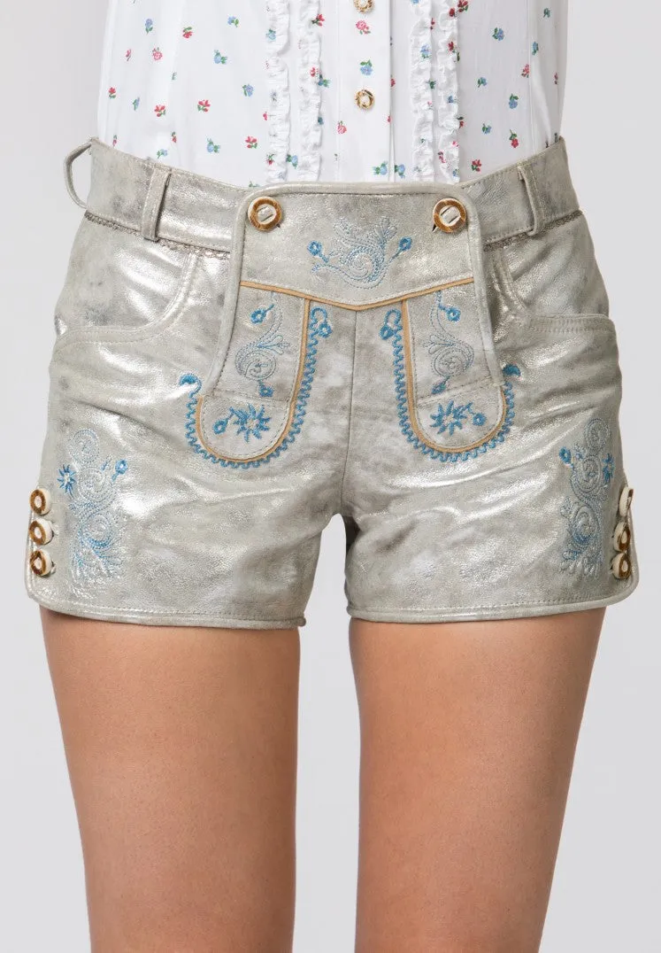 Stockerpoint Woman's Lederhosen Short Baccara Silver Stars size (38) closeout