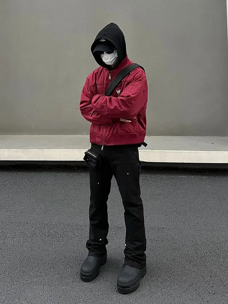 Straight Micro-Flared Overalls Pants