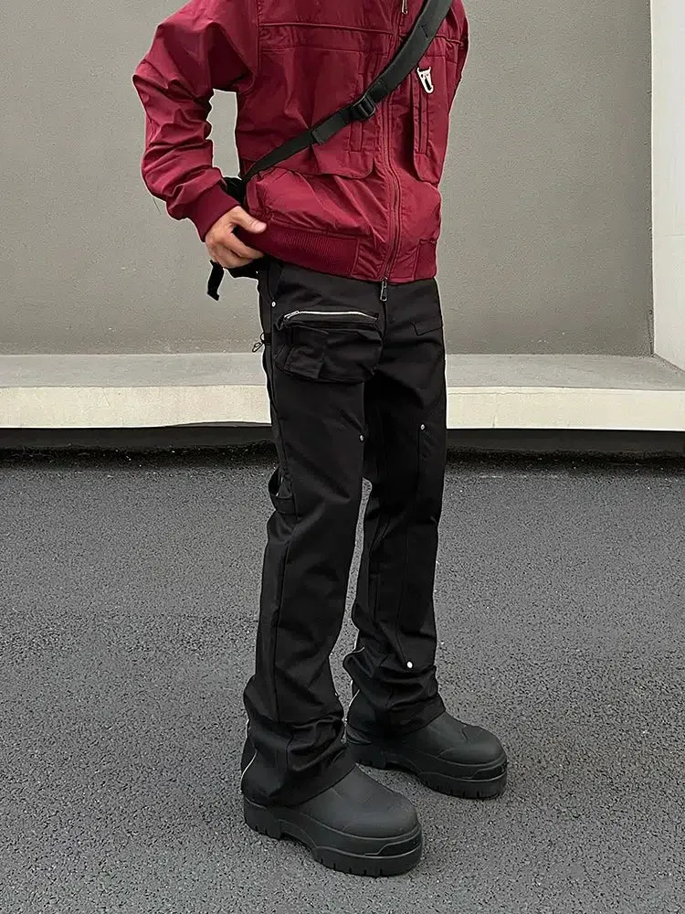 Straight Micro-Flared Overalls Pants