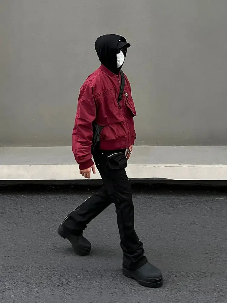 Straight Micro-Flared Overalls Pants