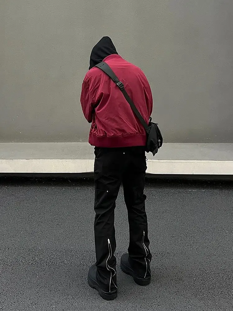 Straight Micro-Flared Overalls Pants