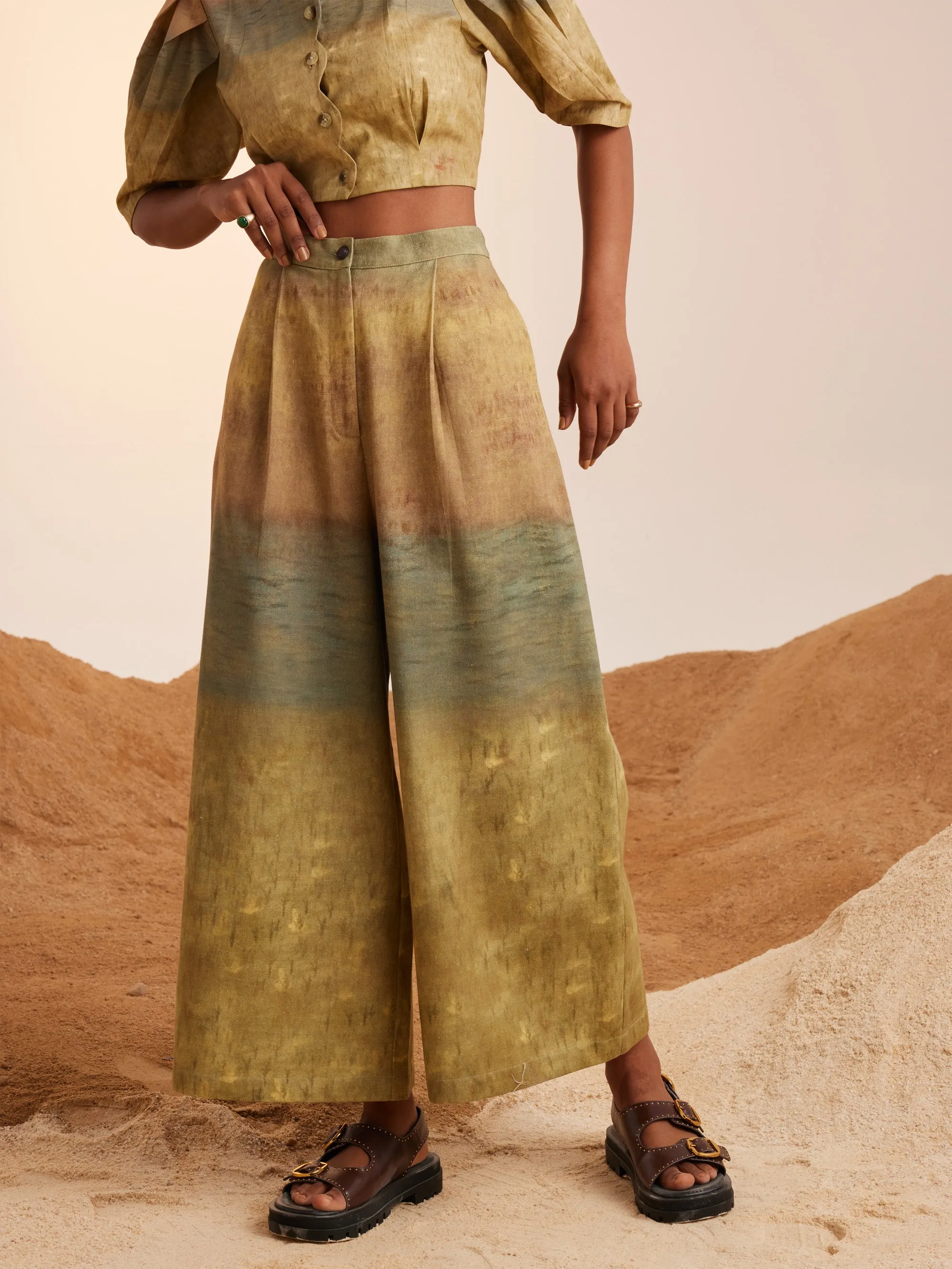 Summer Co-Ord Set Scalloped Impression-Cotton Satin Twill-Ss25-Scl-Set-Imp-Cord