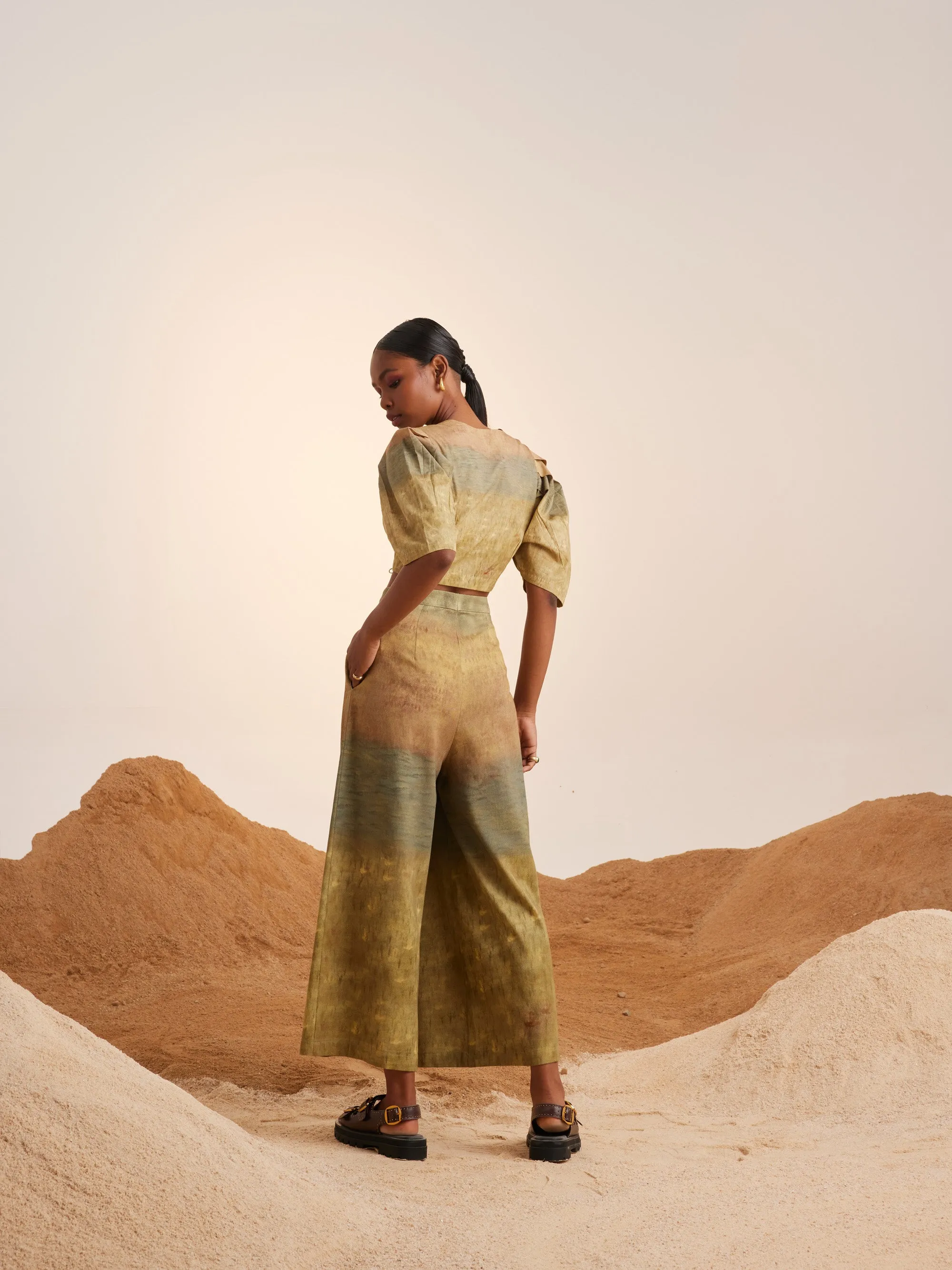 Summer Co-Ord Set Scalloped Impression-Cotton Satin Twill-Ss25-Scl-Set-Imp-Cord