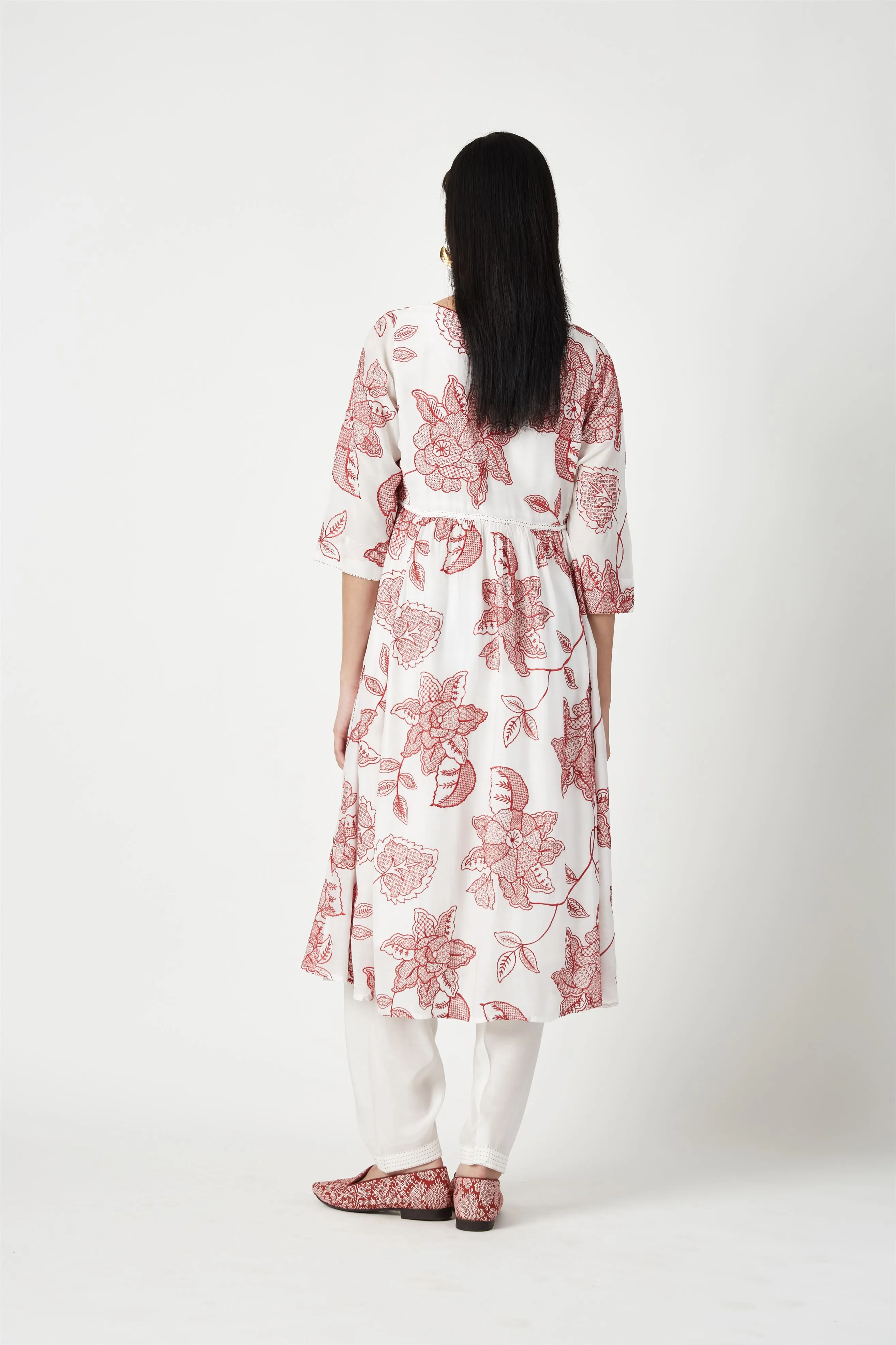 Summer Kurta Set Modal Muslin Embroidered-Fashion Edit Java 3-9JV-108B-Payal Pratap