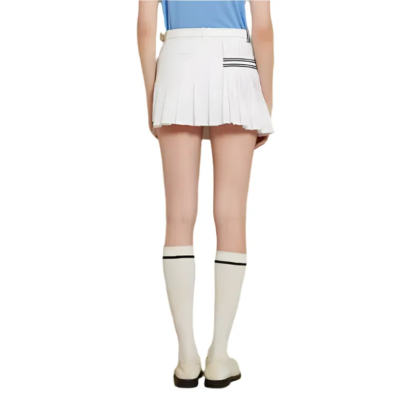 SVG Pure White Stitching Pleated Skort