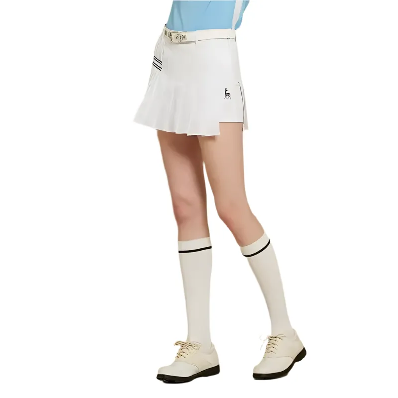 SVG Pure White Stitching Pleated Skort