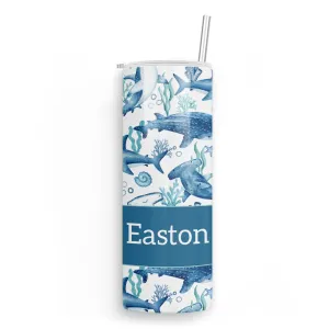 Swimming Sharks Personalized 20oz Tumbler