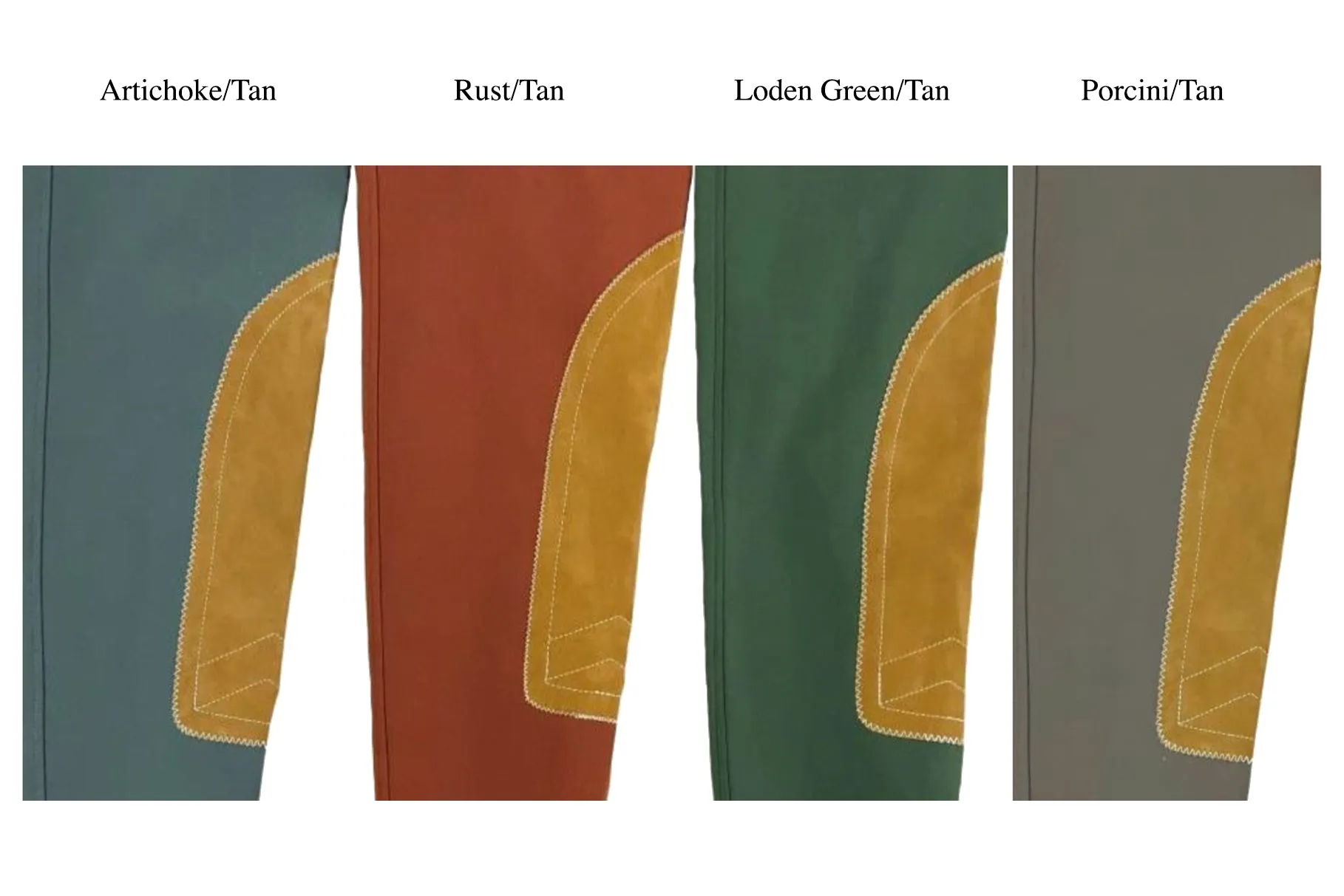 Tailored Sportsman Mid Rise Front Zip Breech with Tan Knee Patches
