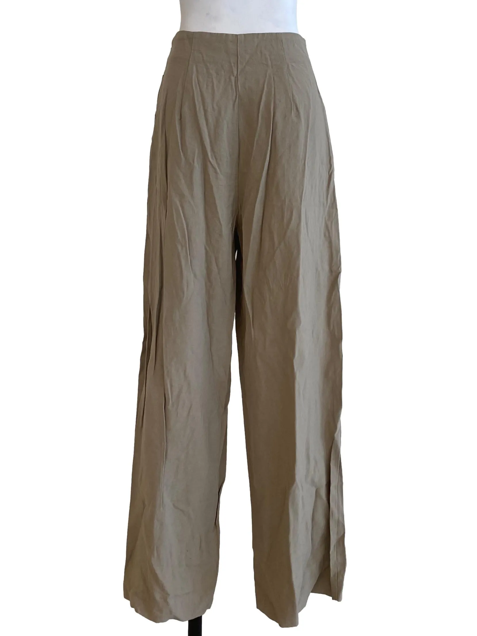 Tea Green Belted Waist Pants