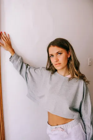 THE JESS LOUNGE TOP | GREY FLEECE