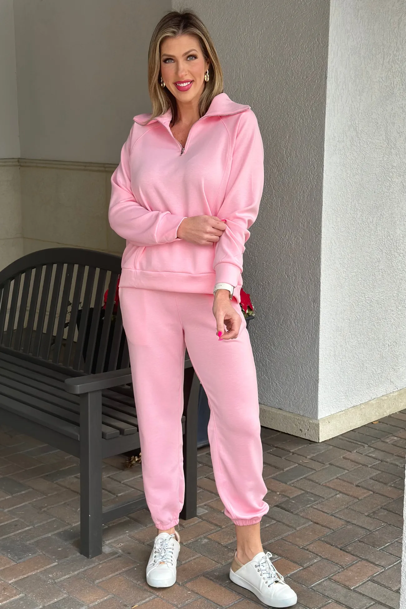 TPN: Hampton Comfy Girlie Buttery Soft Jogger Set In Blush Pink