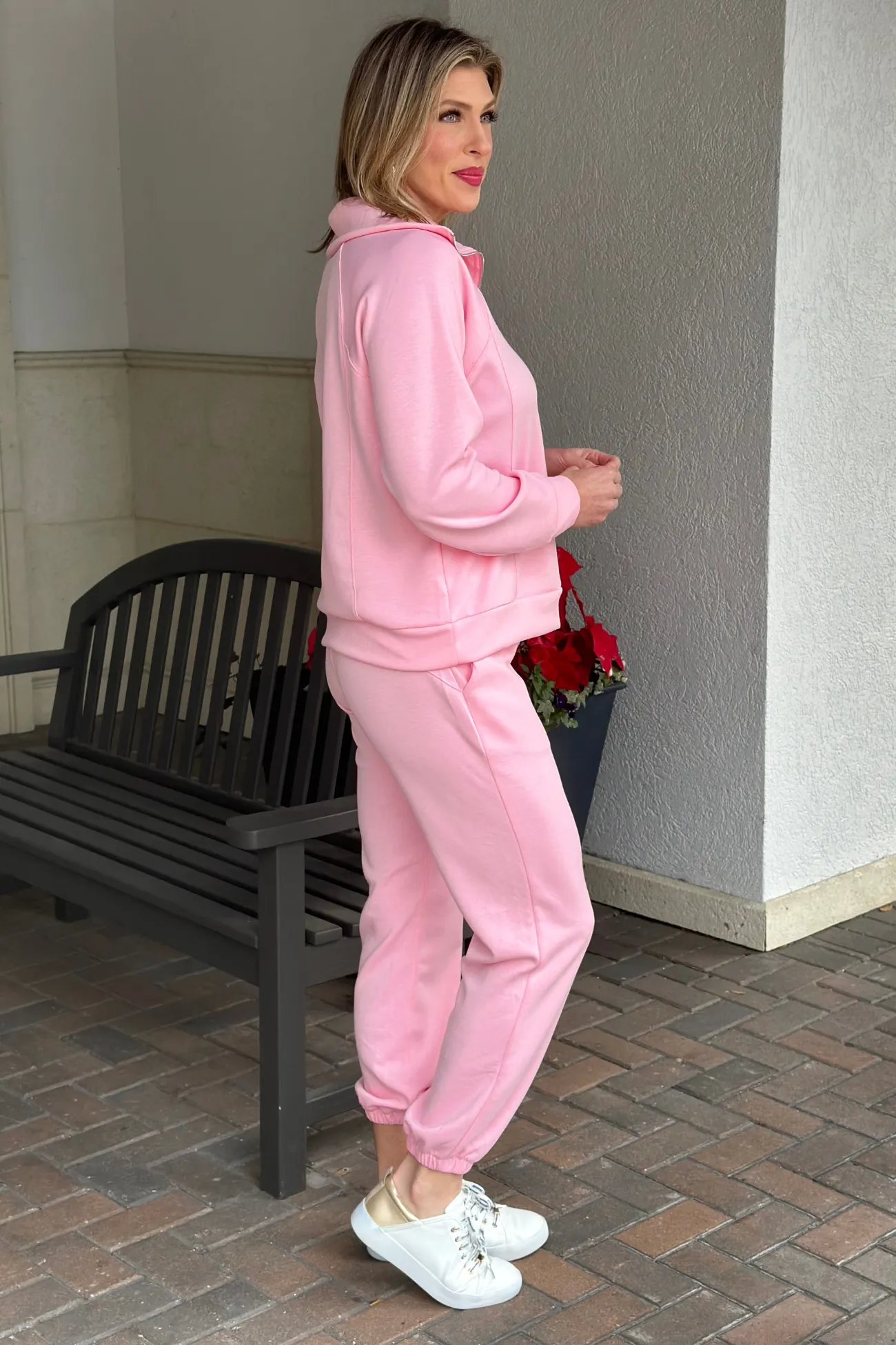 TPN: Hampton Comfy Girlie Buttery Soft Jogger Set In Blush Pink