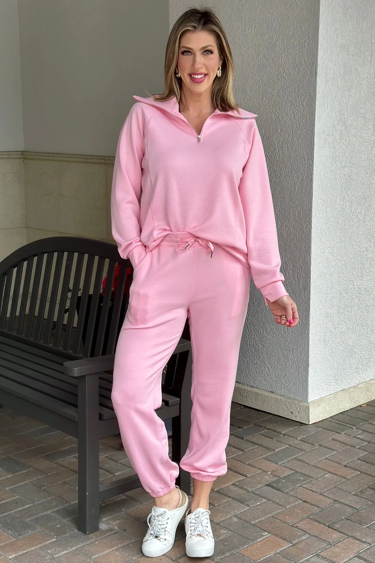 TPN: Hampton Comfy Girlie Buttery Soft Jogger Set In Blush Pink