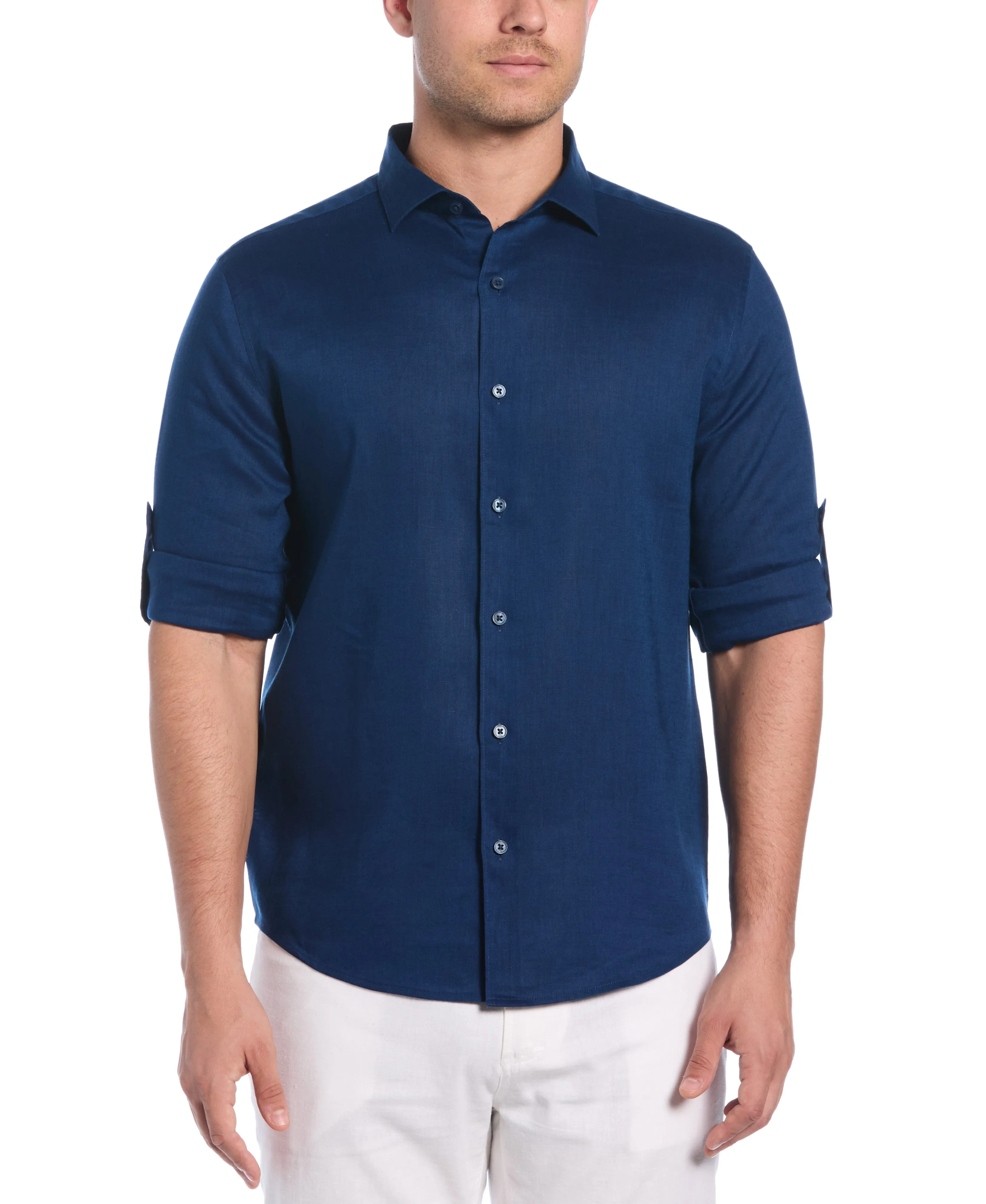 Travelselect™ Linen-Blend Rolled Sleeve Shirt
