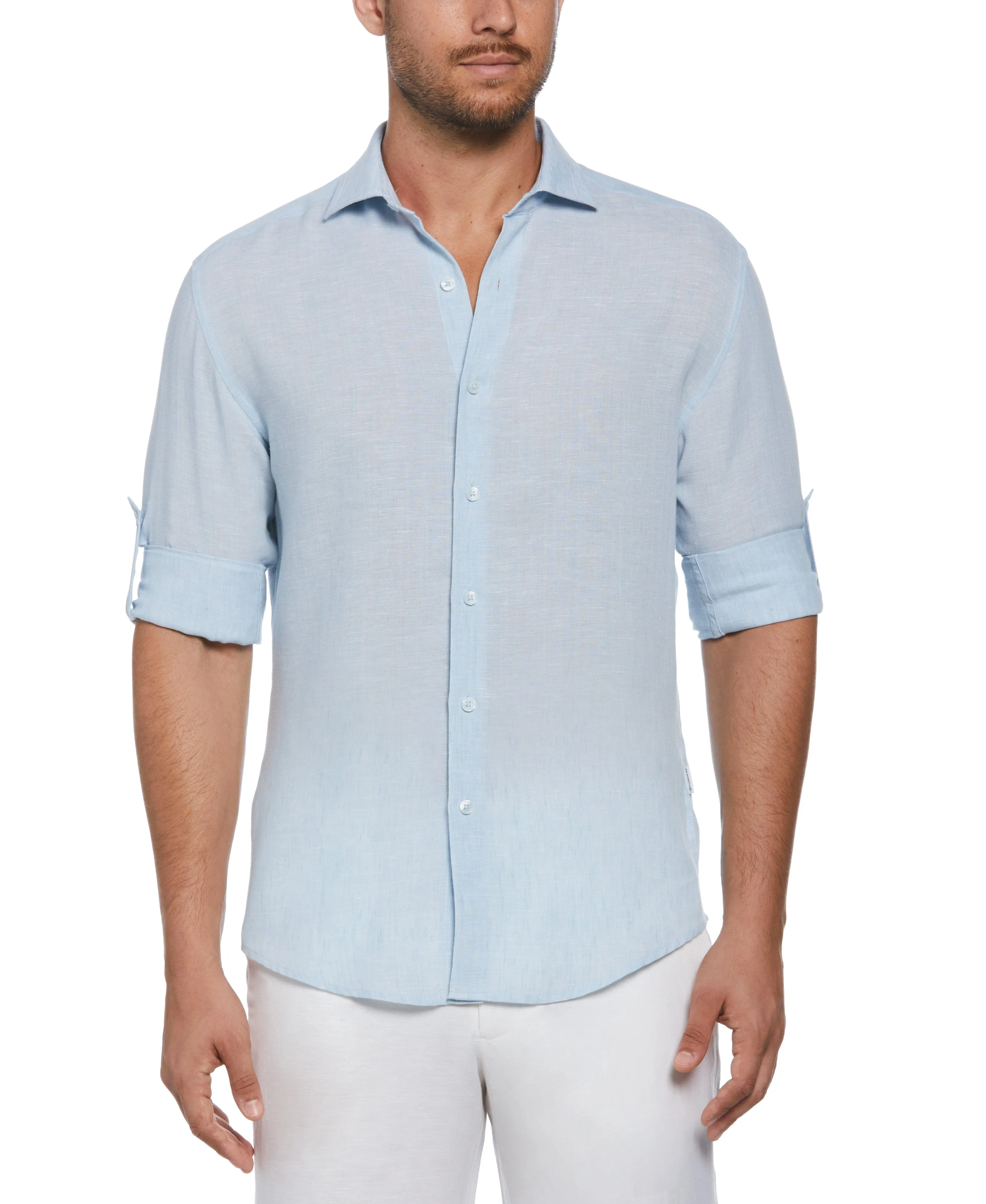 Travelselect™ Linen-Blend Rolled Sleeve Shirt