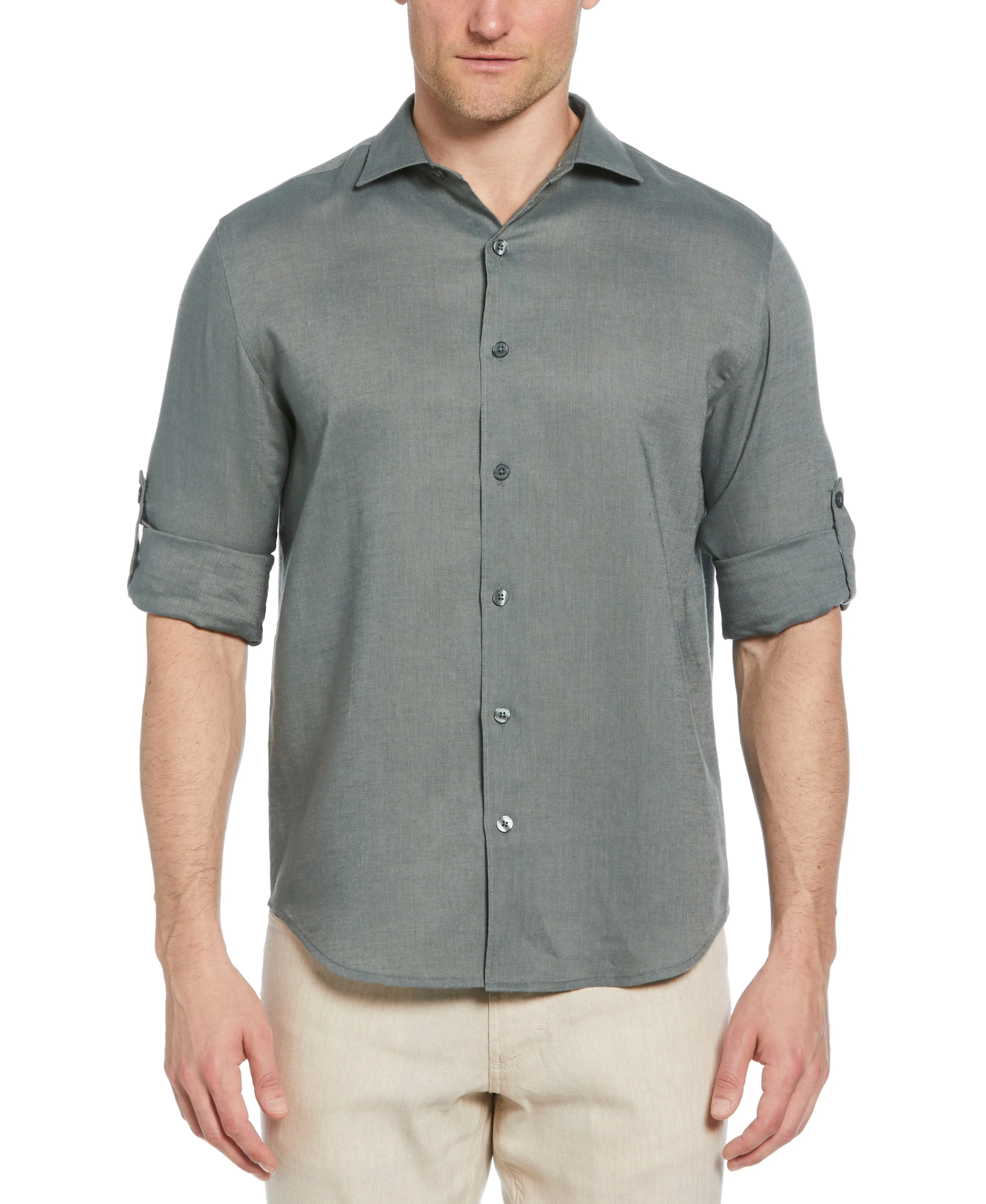 Travelselect™ Linen-Blend Rolled Sleeve Shirt