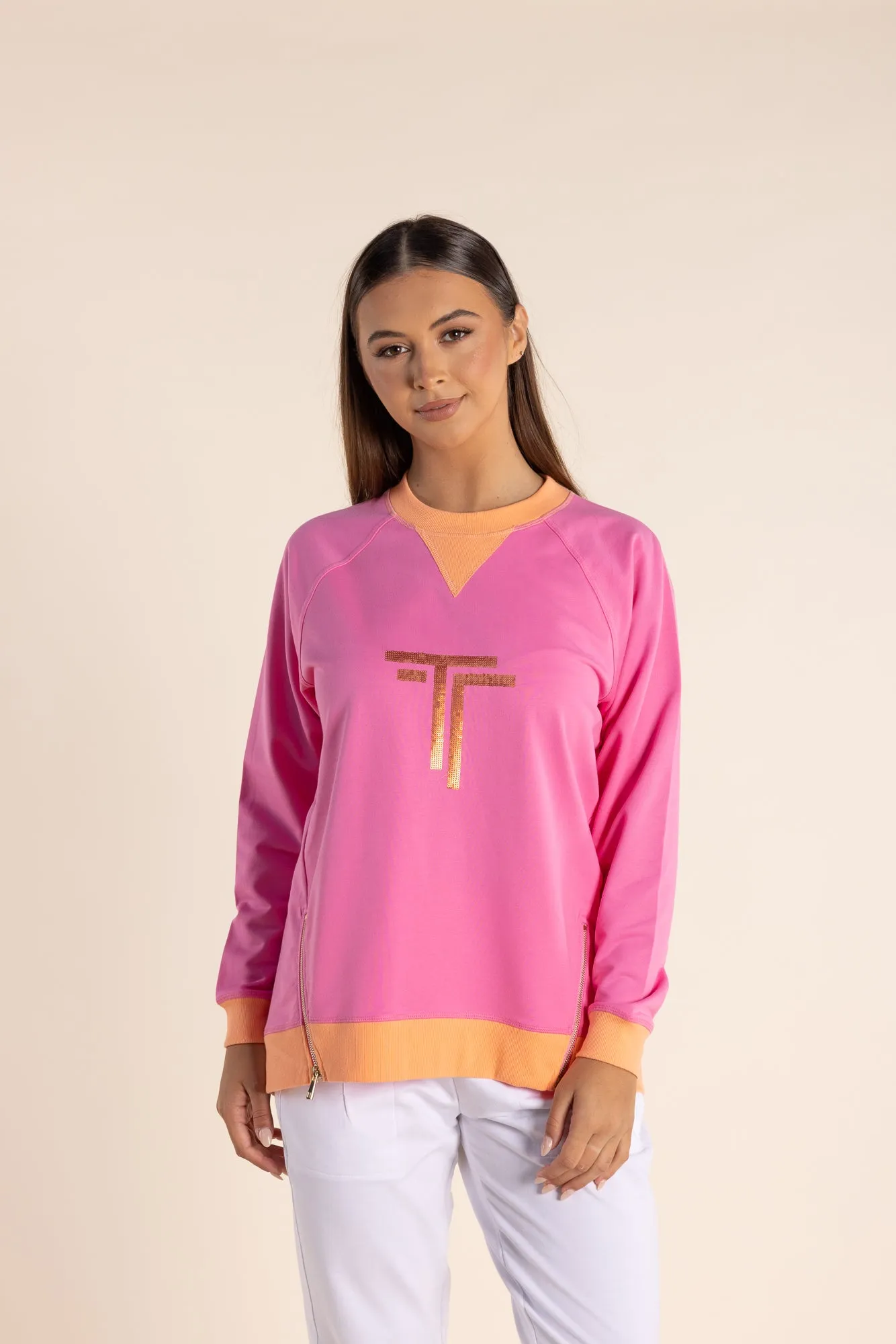 Two T's fizzy pink/mandarine windcheater