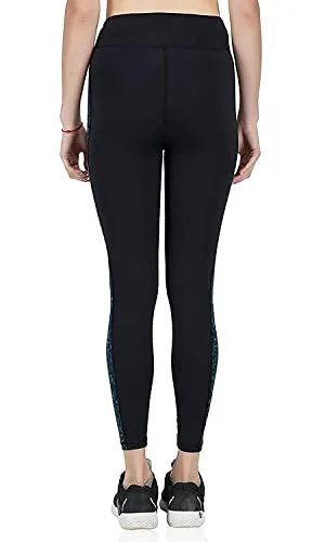 UNBEATABLE Stretchable Gym wear Sports Leggings Ankle Length Workout Tights | Sports Fitness Yoga Track Pants for Girls & Women (Large, Blue)