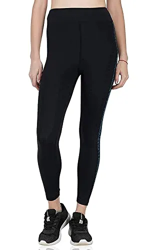 UNBEATABLE Stretchable Gym wear Sports Leggings Ankle Length Workout Tights | Sports Fitness Yoga Track Pants for Girls & Women (Large, Blue)
